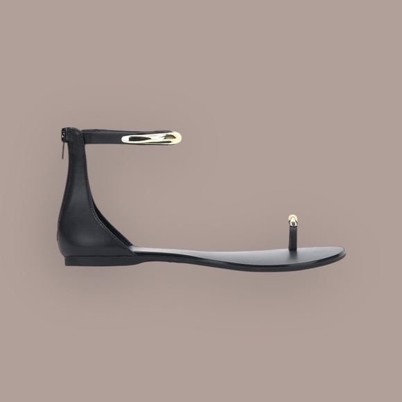 INC Black and Gold Ankle Strap Sandals, NEW - Picture 2 of 5